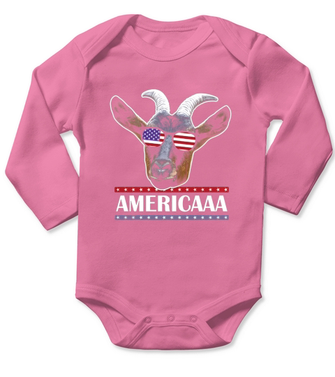 Funny 4th of July Shirt Patriotic Tee Shirt Sunglasses Goat Long Sleeve Baby One-Piece