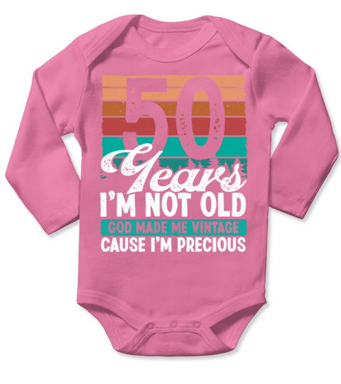 Funny 50 years old for 50th Birthday Idea Funny Long Sleeve Baby One-Piece