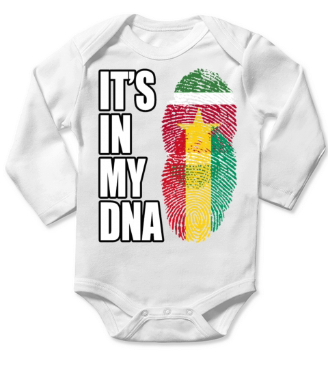 Surinamese And Guinean Vintage Heritage DNA Flag Long Sleeve Baby One-Piece