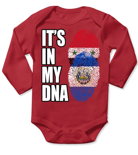 Syrian And Salvadoran Vintage Heritage DNA Flag Long Sleeve Baby One-Piece