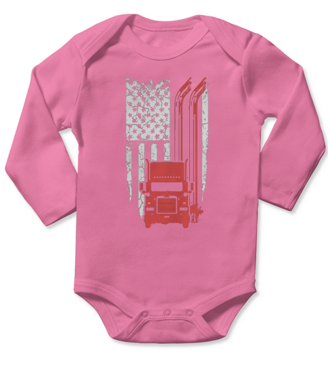 Trucker - Cool Flag t-shirt for american trucker T shirt Long Sleeve Baby One-Piece