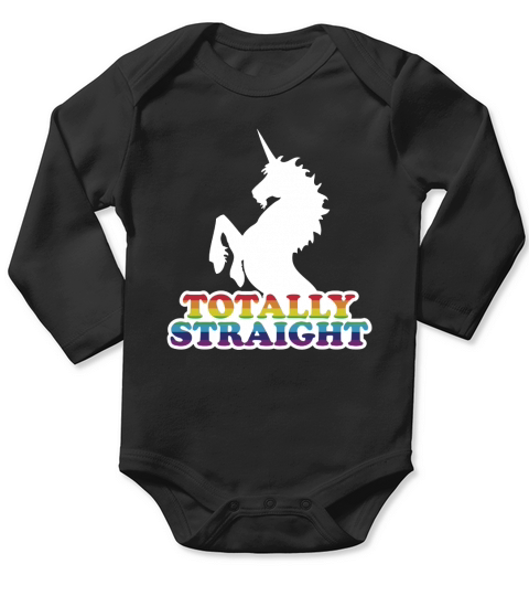 Unicorn shirt totally straight LGBT tee Long Sleeve Baby One-Piece