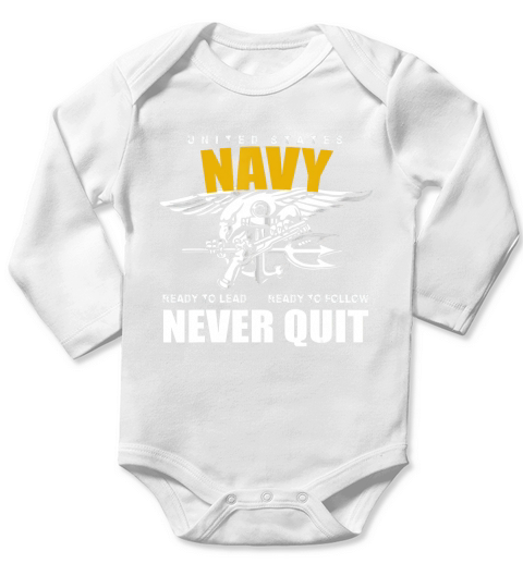 Us Navy Never Quit Proud Seals Team t-shirt Long Sleeve Baby One-Piece