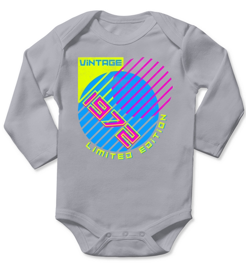 Vintage 1972 Vintage Retro Birthday Long Sleeve Baby One-Piece