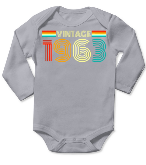 Vintage Retro 1963 - Vintage 1963 Birthday Gift Long Sleeve Baby One-Piece