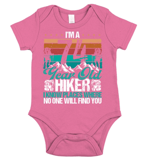 74 Birthday Hikers Vintage Mountains 74 Years Old Short Sleeve Baby One-Piece