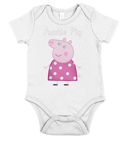 Auntie Pig Mothers Day Peppa Pig Short Sleeve Baby One-Piece