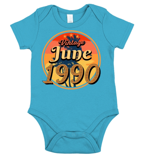 Birth Month June 1990 Short Sleeve Baby One-Piece