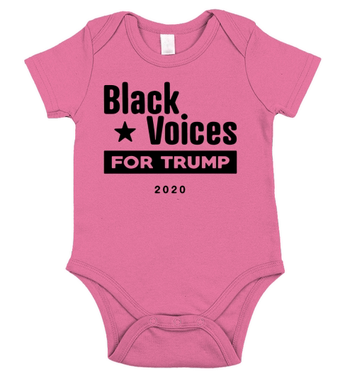 Black Voices For Trump 2020 T-Shirt Short Sleeve Baby One-Piece