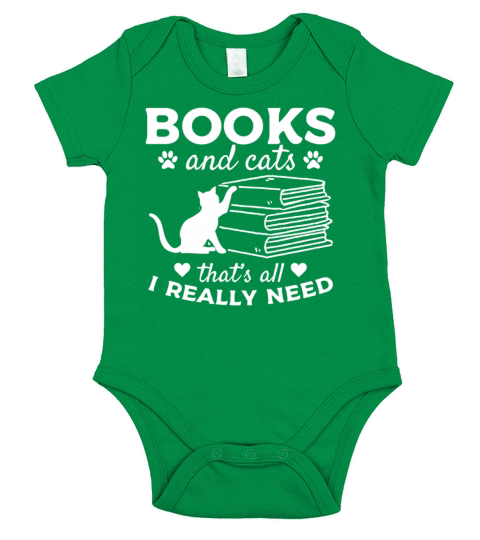 Books And Cats Thats All I Really Need Cat Owner Short Sleeve Baby One-Piece