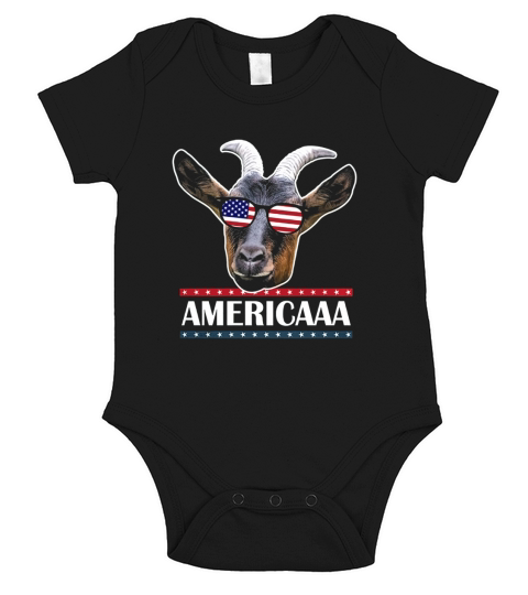 Funny 4th of July Shirt Patriotic Tee Shirt Sunglasses Goat Short Sleeve Baby One-Piece