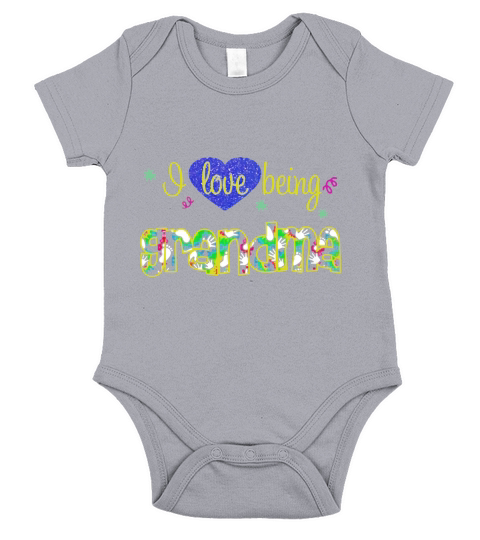 Heart I love being grandma shirt Short Sleeve Baby One-Piece