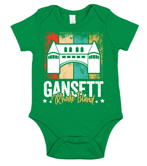 Narragansett - Rhode Island Gansett Retro Vintage Short Sleeve Baby One-Piece
