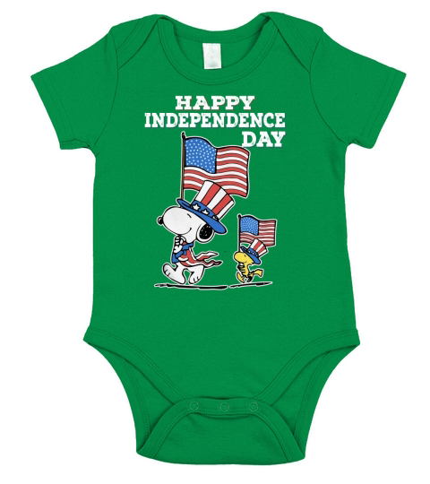 Snoopy Happy independence day Short Sleeve Baby One-Piece