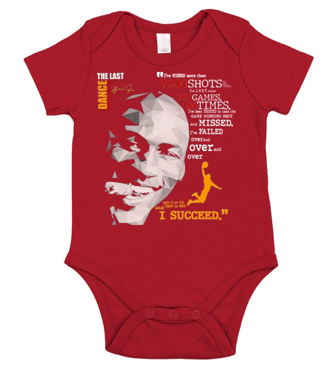 The Last Dance Michael Jordan Basketball I Succeed Signatures Short Sleeve Baby One-Piece