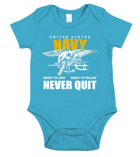Us Navy Never Quit Proud Seals Team t-shirt Short Sleeve Baby One-Piece