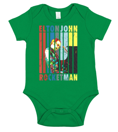 Vintage Elton John Rocketman Playing Piano shirt Short Sleeve Baby One-Piece