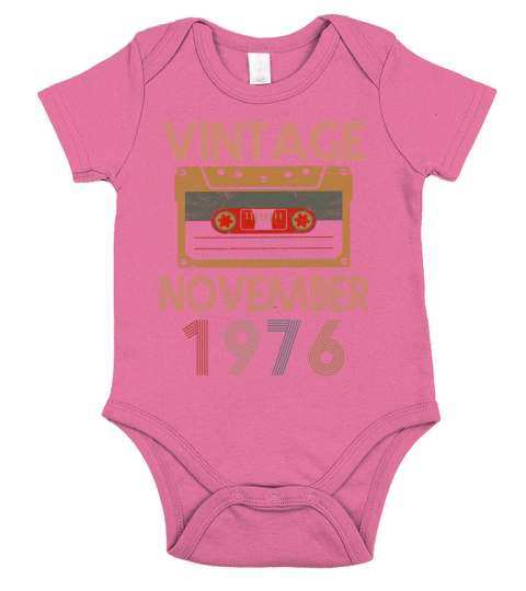 Vintage november 1976 - Unisex Long Sleeve Short Sleeve Baby One-Piece