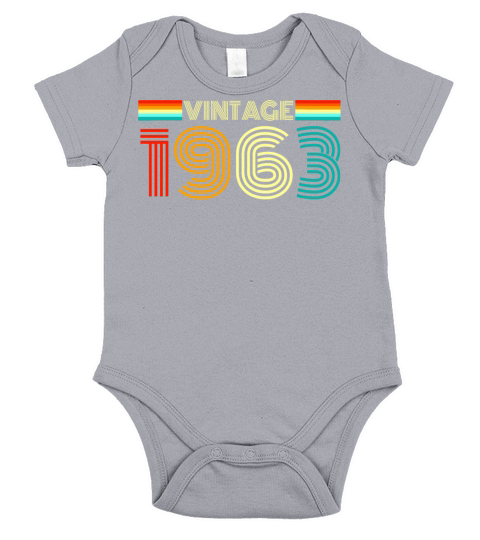 Vintage Retro 1963 - Vintage 1963 Birthday Gift Short Sleeve Baby One-Piece