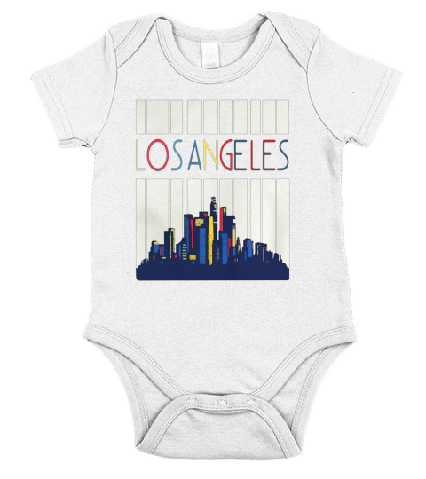 Vintage Style Los Angeles Skyline T Shirt Retro Design Short Sleeve Baby One-Piece