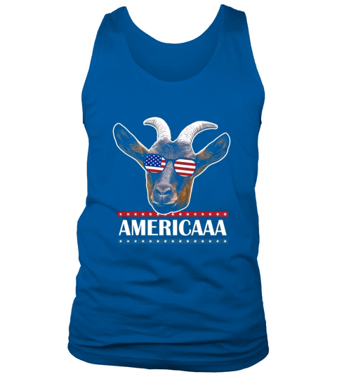 Funny 4th of July Shirt Patriotic Tee Shirt Sunglasses Goat Tank Top Unisex