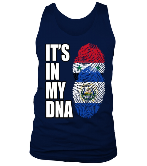 Syrian And Salvadoran Vintage Heritage DNA Flag Tank Top Unisex