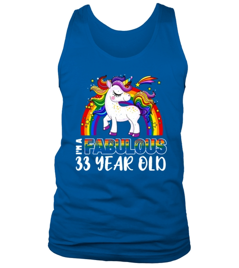 Unicorn Age 33 Years Gay Pride LGBT Pride Month Tank Top Unisex