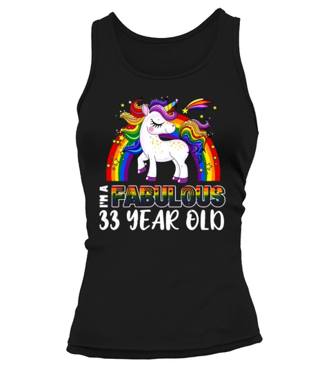 Unicorn Age 33 Years Gay Pride LGBT Pride Month Tank top Woman