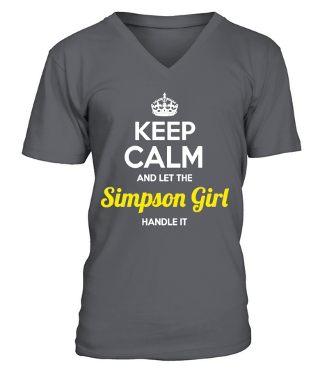 keep calm and let the Simpson girl handle it V-Neck T-shirt