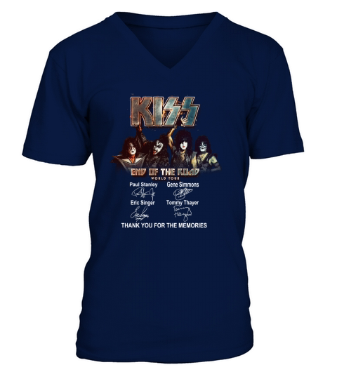 Kiss End Of The Road World Tour thank you for the memories shirt V-Neck T-shirt