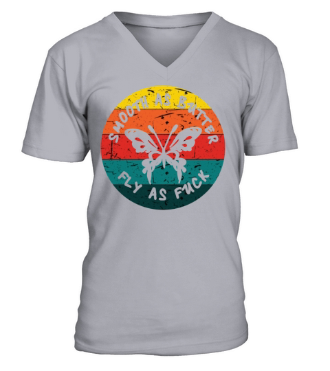 Retro Sunset Abstract Colorful Animal Art Clever V-Neck T-shirt