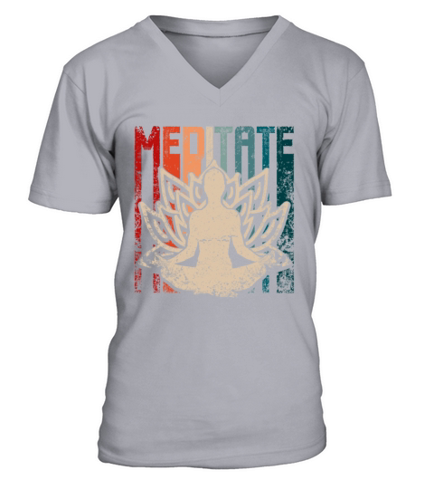 Retro vintage meditation V-Neck T-shirt