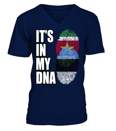 Surinamese And Estonian Vintage Heritage DNA Flag V-Neck T-shirt