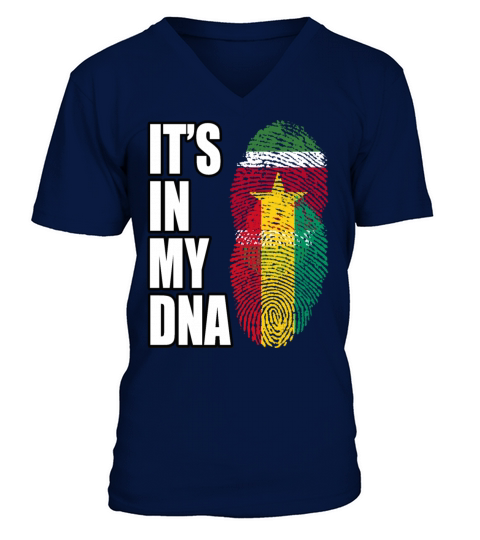 Surinamese And Guinean Vintage Heritage DNA Flag V-Neck T-shirt