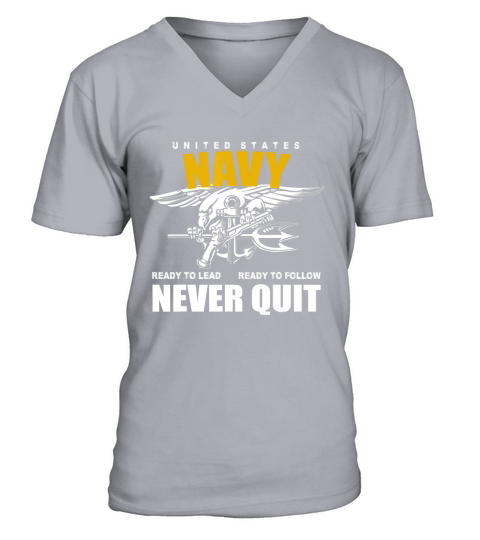 Us Navy Never Quit Proud Seals Team t-shirt V-Neck T-shirt