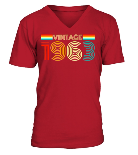 Vintage Retro 1963 - Vintage 1963 Birthday Gift V-Neck T-shirt
