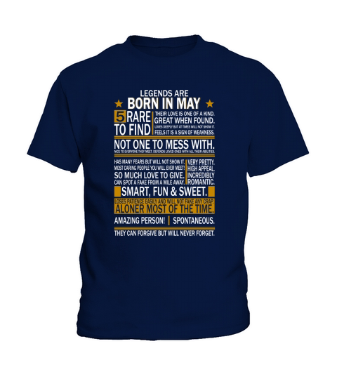 Legends are born in May shirts for mens womens Kids T-Shirt