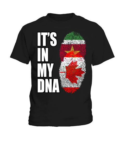 Surinamese And Canadian Vintage Heritage DNA Flag Kids T-Shirt