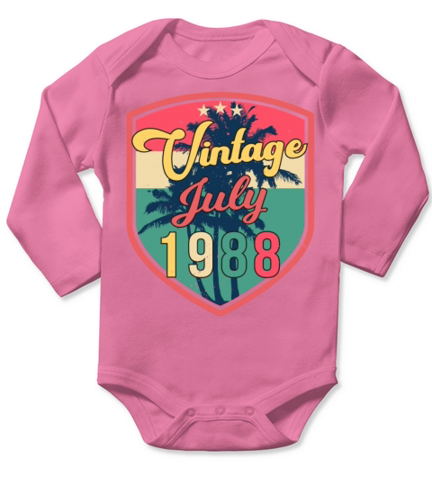 1988 Best Birth Year In July Long Sleeve Baby One-Piece