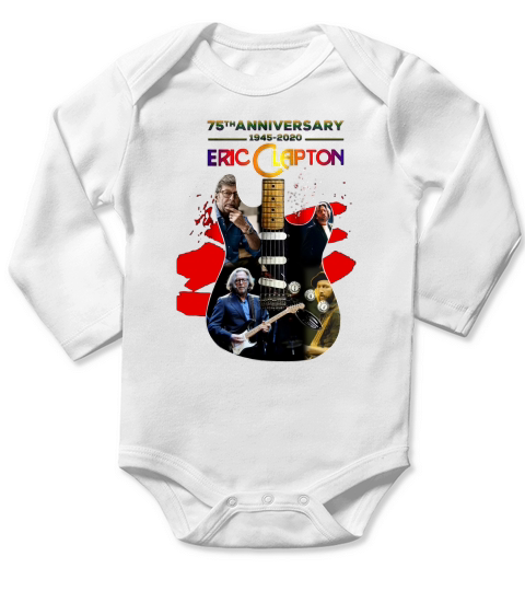 75th Anniversary 1945-2020 Eric Clapton Guitar Signature shirt Long Sleeve Baby One-Piece