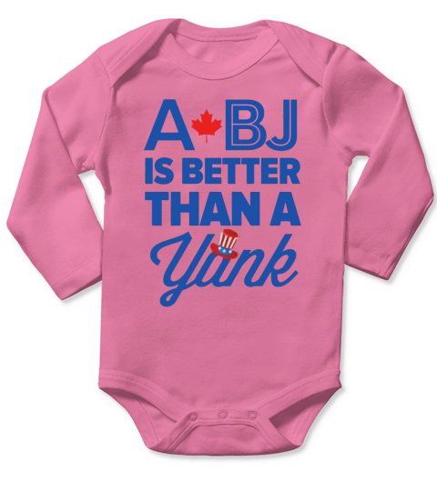 A BJ is better than a Yank Baseball Long Sleeve Baby One-Piece