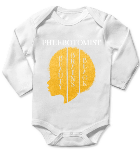 Black History Month Phlebotomist African American Long Sleeve Baby One-Piece
