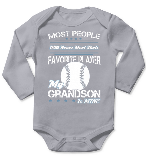 Favorite Baseball Grandson Grandma Mom Shirt Long Sleeve Baby One-Piece