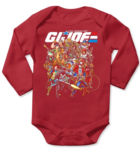 G.I. Joe Large Group Of Battle Heroes T-Shirt Black Youth B079MWJLFK 1 Long Sleeve Baby One-Piece