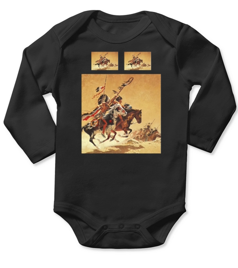 Native American Warrior Bedding Sets Long Sleeve Baby One-Piece