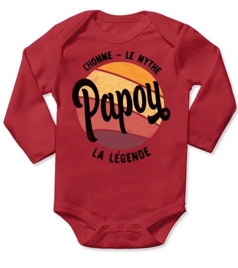 Papou The Man The Myth The Legend - Fathers Day Long Sleeve Baby One-Piece