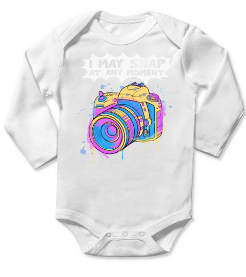 Photographer Camera Photography Long Sleeve Baby One-Piece