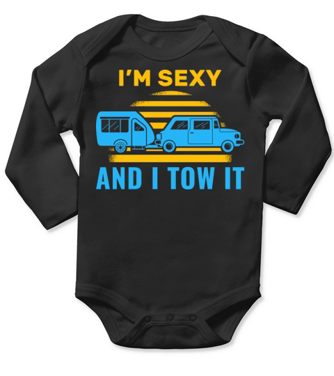 Sexy Vintage Towing Trailer Camp Long Sleeve Baby One-Piece