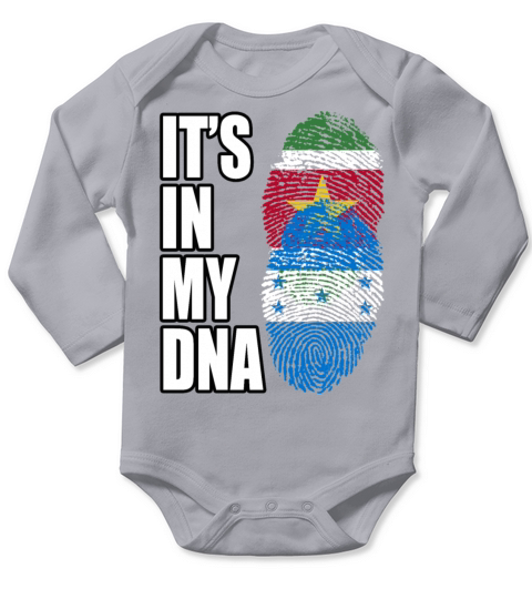 Surinamese And Honduran Vintage Heritage DNA Flag Long Sleeve Baby One-Piece