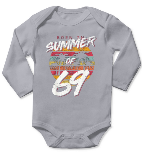 Vintage Sunset 50th Birthday Born In Summer Of 69 shirt Long Sleeve Baby One-Piece